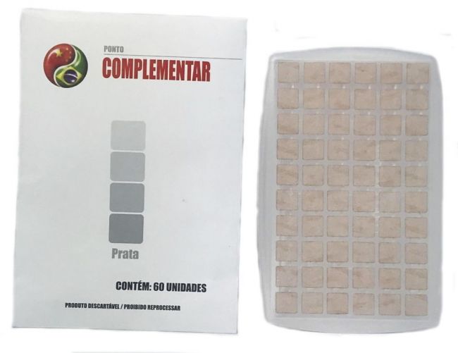 Kit 50 Cartelas Ponto Prata Com Micropore Para Auriculoterapia